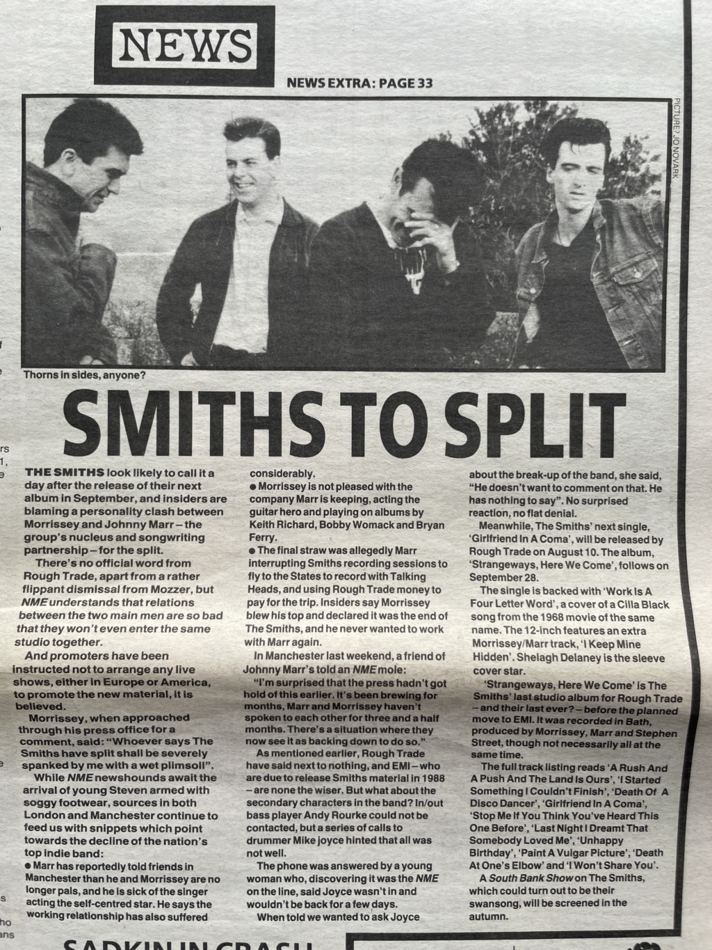 nme the smiths split 2