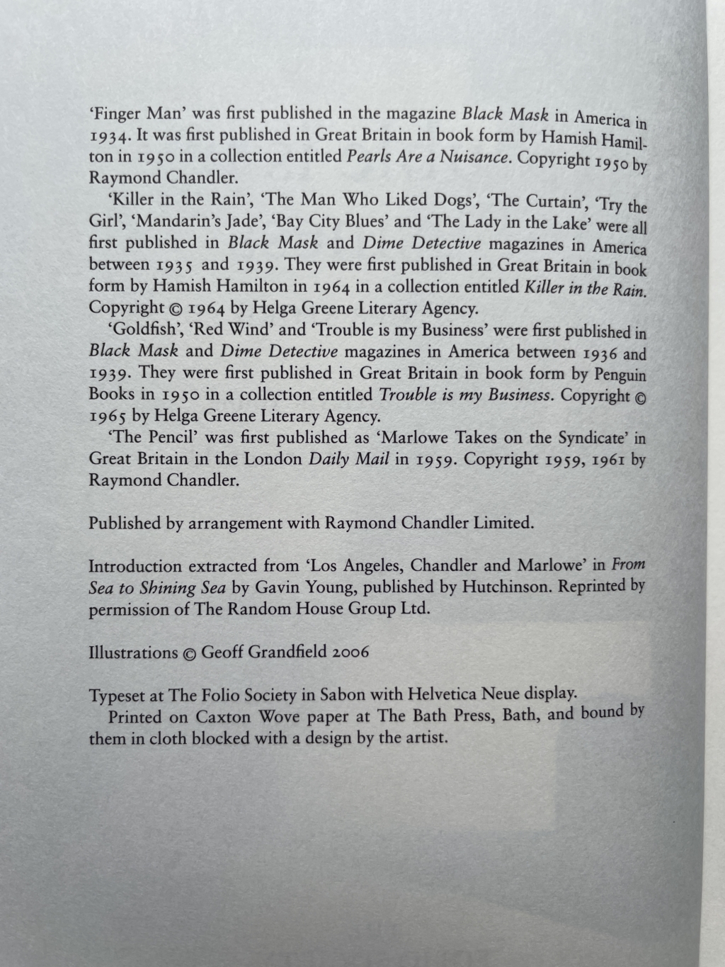 raymond chandler trouble is my business folio2