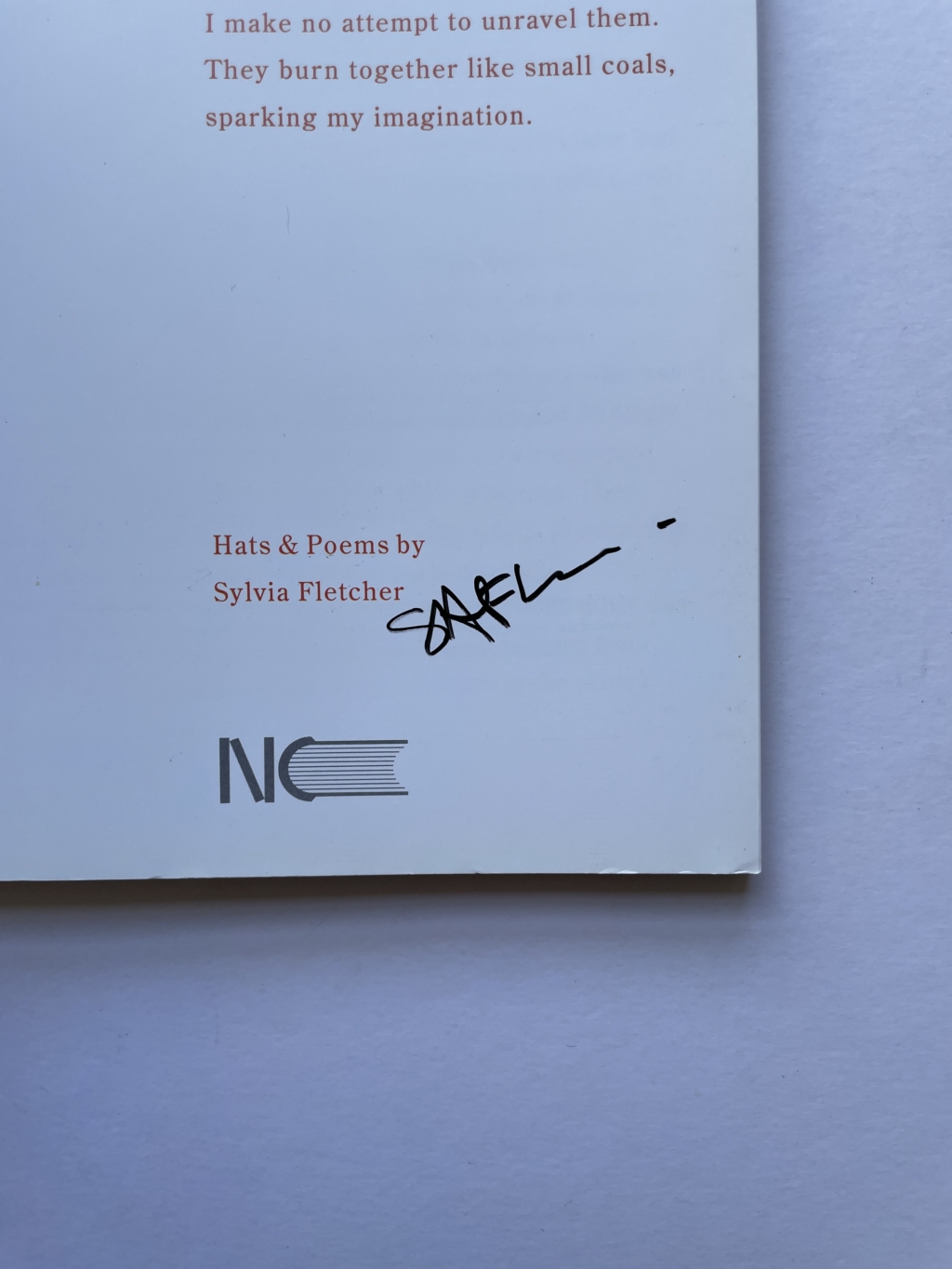 sylvia fletcher headfirst hats and poems signed3