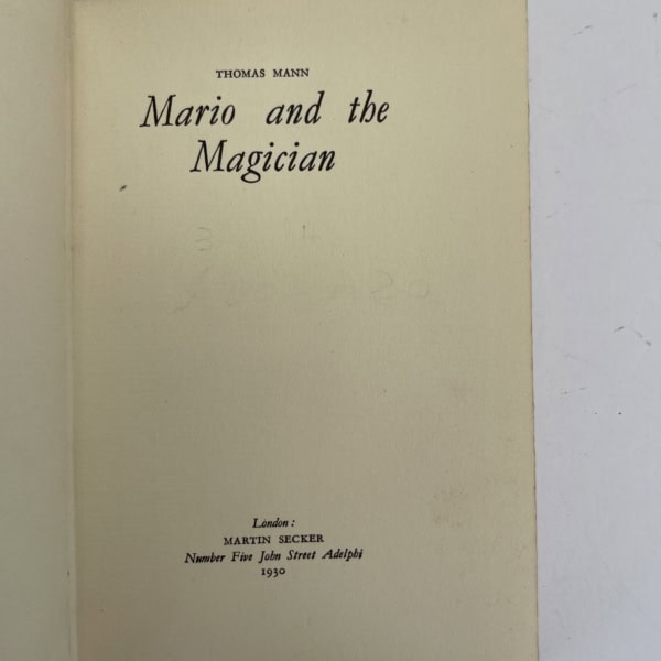 thomas mann mario and the magician first2
