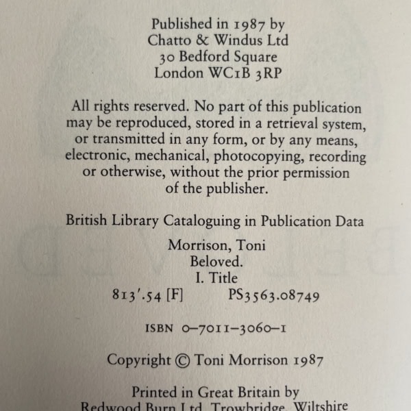 toni morrison beloved first edition2