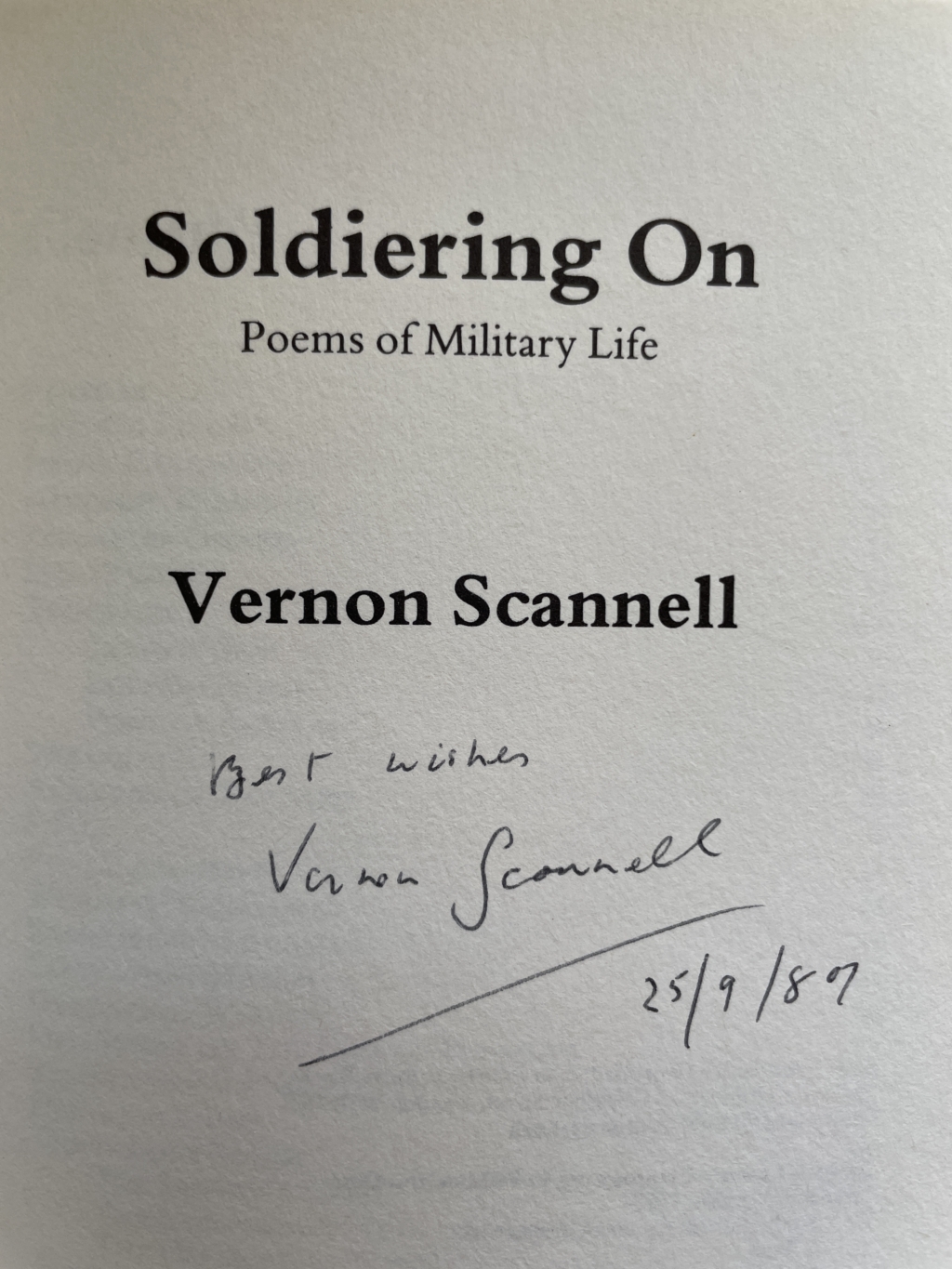 vernon scannell soldiering on signed first 2