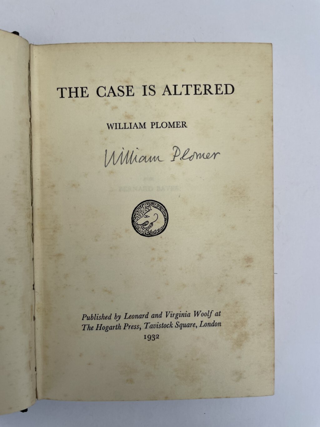 william plomer the case is altered signed first2