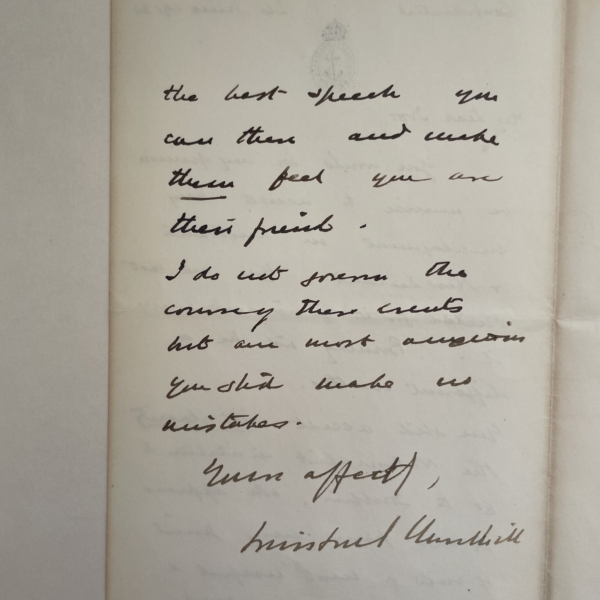winston churchill hand written letter with phamplet 2